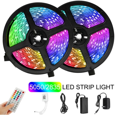 Drillpro - 2PCS 10m RGB LED SMD Strip Light APP Telecomando impermeabile 44 tasti 32,8 piedi 2 * 5M RGB LED Strip Light SMD 44 Key Remote 12V DC 5050
