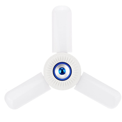 Insma - Plafoniera a LED pieghevole con 3 pale del ventilatore Altoparlante musicale bluetooth E27 + telecomando