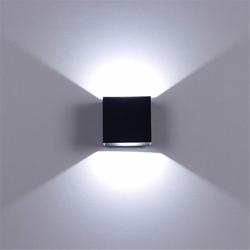 Drillpro - Moderna lampada da parete a LED da incasso da 6W, applique da parete, lampada da camera da letto (nera) en oferta