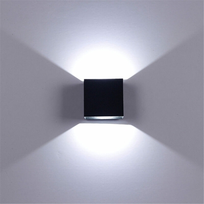 Drillpro - Moderna lampada da parete a LED da incasso da 6W, applique da parete, lampada da camera da letto (nera)