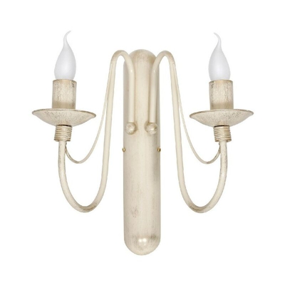 Homemania - Lampada a Parete Lilium - Applique - Crema in Metallo, 35 x 30 x 33 cm, 2 x E14, 40W