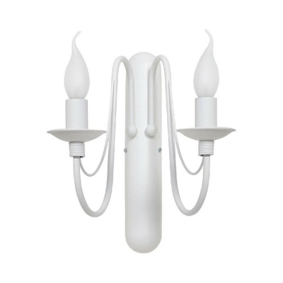 Homemania - Lampada a Parete Lilium - Applique - Bianco in Metallo, 35 x 30 x 33 cm, 2 x E14, 40W