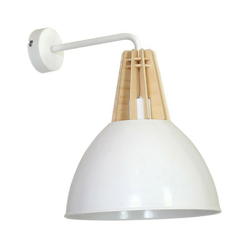 Homemania - Lampada a Parete Virgo - Applique - Bianco in Metallo, Legno, 33 x 26 x 34 cm, 1 x E27, 60W precio