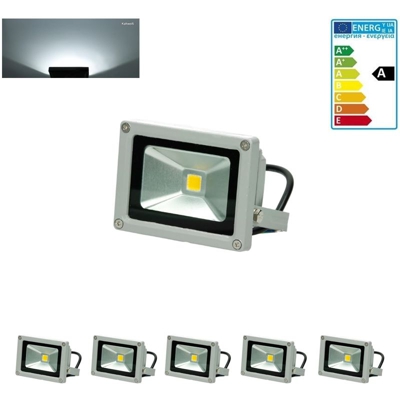 5x faro faretto proiettore lampada a LED color bianco freddo 10W da esterno