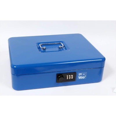4265 Cassetta Portavalori a Combinazione Variabile, Blu, 300 x 240 x 88 mm - Viro