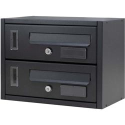 Cassetta postale condominiale componibile da muro buca lettere da esterno in acciaio Made in Italy -2 Posti / Antracite en oferta