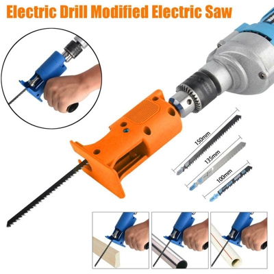 Trapano elettrico per cambio adattatore per sega a gattuccio per il taglio di legno e metallo - Drillpro