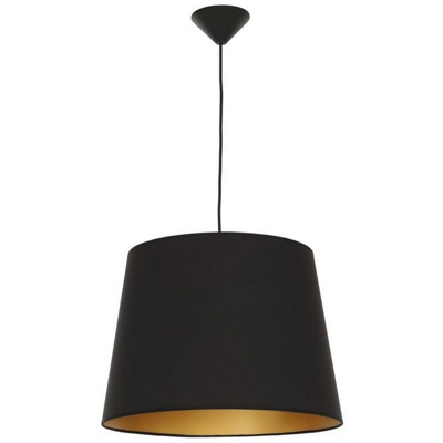 Lampada a Sospensione Haedi - Lampadario - da Soffitto - Nero in Tessuto, Plastica, 45 x 93 x 45 cm, 1 x E27, 60W