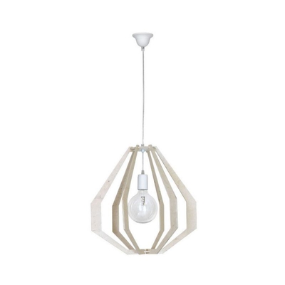 Lampada a Sospensione Tigris - Lampadario - da Soffitto - in Metallo, Legno, 43 x 43 x 90 cm, 1 x E27, 60W