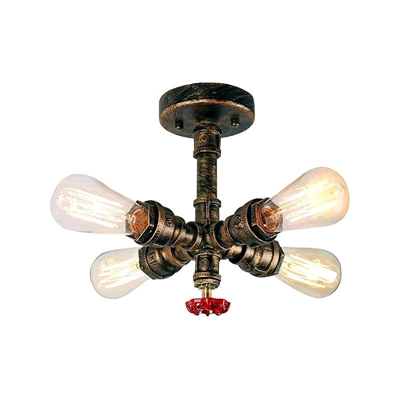 Lampadario Antico Vintage Lampada da Soffitto Creativa Industriale Lampada a Sospensione a Tubo D'acqua per Loft Caffè Ruggine