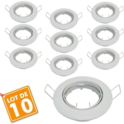 Eclairage Design - Set di 10 staffe ad incasso orientabili bianche D82 en oferta