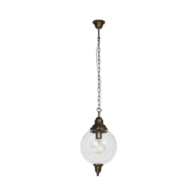 Lampada a Sospensione Heather - Lampadario - da Soffitto - Marrone Scuro in Metallo, Vetro, 25 x 25 x 110 cm, 1 x E27, 60W