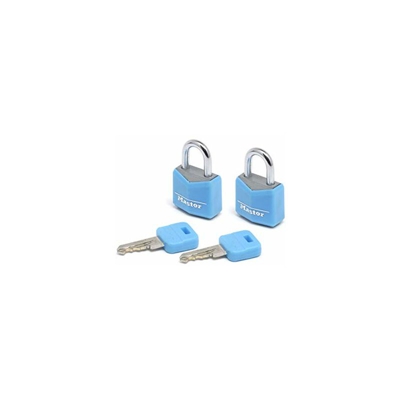 9120EURTCOL Confezione da 2 Lucchetto a Chiave in Alluminio, Multicolore(Casuale), 2 x 3.4 x 1.4 cm - Master Lock