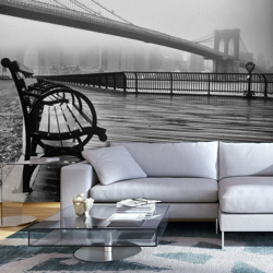Fotomurale A Foggy Day on the Brooklyn B cm 250x175 - Artgeist en oferta