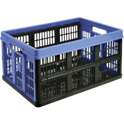 Lgvshopping - Tontarelli Cesta Voila' Pieghevole 45 Litri in Plastica Nero/Blu 7 x 54 x 38.5cm