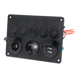 5 Gang Car Marine Boat Circuito impermeabile blu LED Interruttore a bilanciere Interruttore a levetta del pannello precio