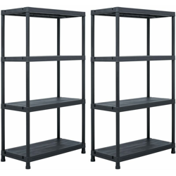 YOUTHUP Scaffali 2 pz 60x30x138 cm Nero in Plastica - Nero características