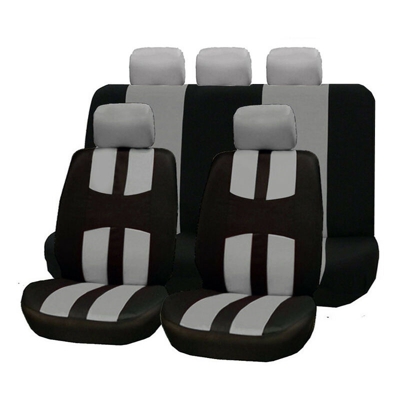 Coprisedili universali per auto grigio 9 pezzi Set completo di protezioni Lavabile 5 posti Cuscino per seggiolino auto anteriore posteriore