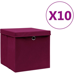 YOUTHUP Contenitori con Coperchio 10 pz 28x28x28 cm Rosso Scuro - Rosso precio