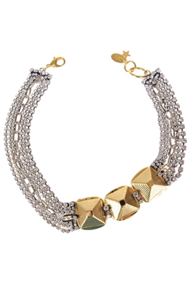 Strass and chain necklace