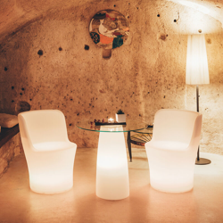 Seduta Comfy Moon con led in resina 60x60 cm precio