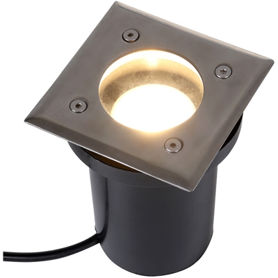 Faretto da esterno per giardino interrato con lampadina quadrata GU10