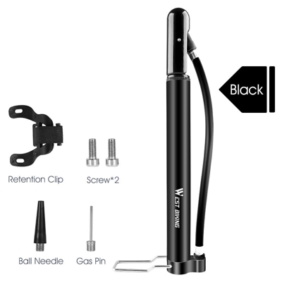 Passo del piede ad alta pressione della pompa della bicicletta sul nero