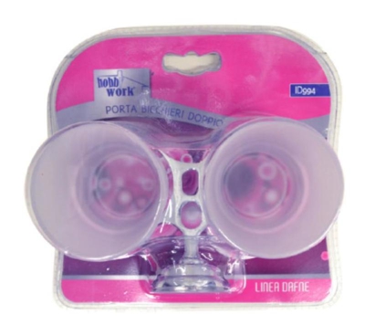 Porta Bicchiere Doppio in Lega di Zinco con Bicchieri Satinati Linea Dafne