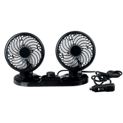 Ventola per auto USB a doppia testa Powerful Wind 2 Velocità regolabile a 360 gradi con staffa en oferta