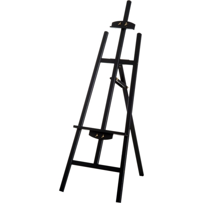 Cavalletto per Pittura in Legno con Altezza e Inclinazione Regolabili Nero 46x60x140cm