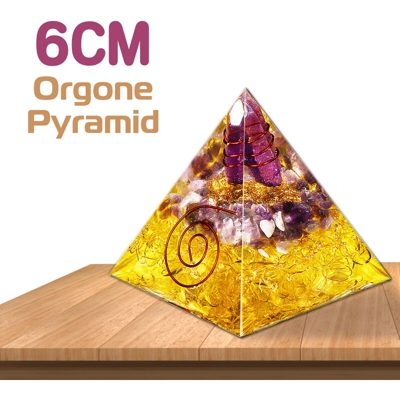 Crystal Stone Orgone Pyramid Energy Generator Reiki Orgonite Healing Stone Decoration