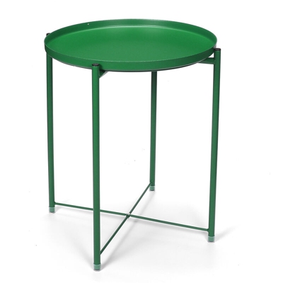 44 * 52 cm Tavolino con ripiano rotondo Tavolino con gambe in acciaio Stile industriale moderno (verde)