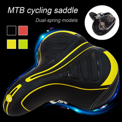Cuscino per sella disaccoppiato a molla in morbida pelle spessa MTB per bicicletta extra larga (verde, 25 cm per 20 cm) precio