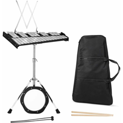 Glockenspiel Orchestrale Xilofono a 30 Note, con Stand Leggio e Custodia, Paio di Bacchette Legno, Set Completo en oferta