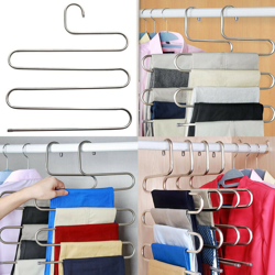 5 strati appendiabiti pantaloni appendiabiti multi strati armadio rack di stoccaggio in acciaio inossidabile 1 pz precio