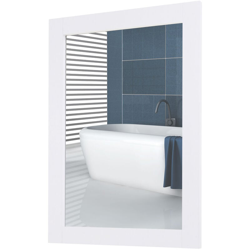 kleankin Specchio da Parete con Cornice in MDF e Vetro Argentato, Specchio Camera da Letto e Bagno, 52x1.9x72cm Bianco características