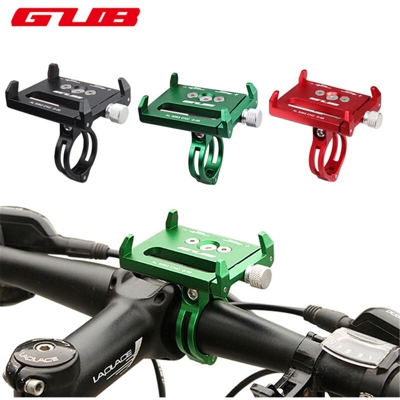 GUB G - 85 Supporto per telefono da manubrio per bicicletta in lega di alluminio per telefono da 3,5-6,2 pollici 4 colori (verde)