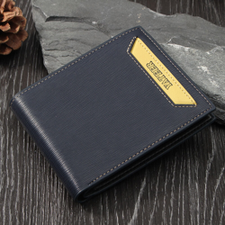 Portafoglio uomo in pelle PU portamonete portamonete ID carta di credito foto per regalo blu scuro precio
