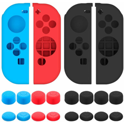 Cover protettiva per controller Joy-Con per Nintendo Switch con tappi per il pollice, 2 impugnature in silicone antiscivolo con 16 cuscinetti per precio