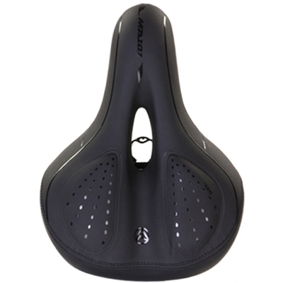 Sella per bicicletta in memory foam cava imbottita in pelle Sella per bicicletta Morbido cuscino per bici Seggiolino per bicicletta (nero)