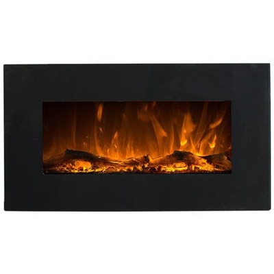 Glow Fire Neptun Caminetto Elettrico Da Parete Con Telecomando Ed Effetto Fiamma Da 1500w, Nero
