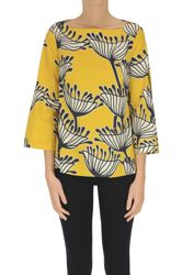 Printed cotton blouse en oferta