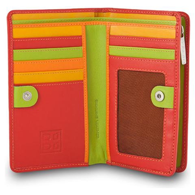 Portafoglio donna in vera pelle di vitello colorato Rosso