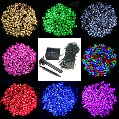 Drillpro - 20M 200 LED Solar Powered Fairy String Lights IP44 impermeabile Christmas Garden Party Decor (blu, 200)