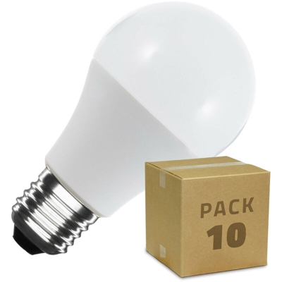 Ledkia - Pack Lampadine LED E27 A60 7W (10 u) Bianco Freddo 6000K - 6500K