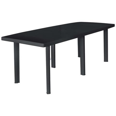 Tavolo Da Giardino Antracite 210x96x72 Cm In Plastica