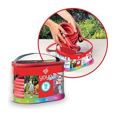 Yoyo Bag Tubo Acqua Giardino Da Estensibile Per Irrigazione Con Pistola A Più Ghetto E La Borsa Con Cerniera E Manico Da Il Trasporto, Rosso, 30m