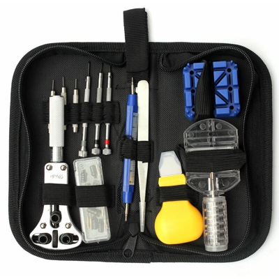MEI Watch Repair Tool Kit Strap Pin Remover Manutenzione Custodia per cacciavite a soffietto