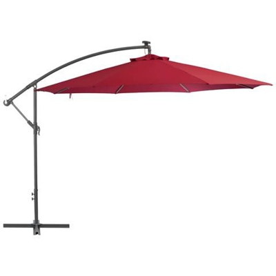 Ombrellone A Sbalzo Con Palo In Alluminio 350 Cm Rosso Bordò