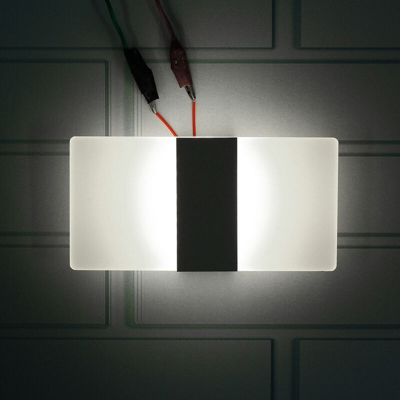 Drillpro - Luci da parete moderne a LED in acrilico da 6W Luci notturne in alluminio per percorsi (bianco, bianco rettangolare 6W)